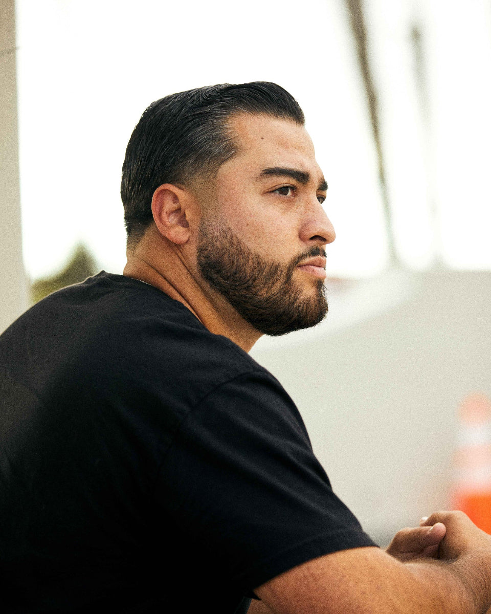 Wolf’s Head Styling Gel Pomade used on a modern hairstyle  – Strong Hold, High Shine Water Based Hair pomade - All day Hold