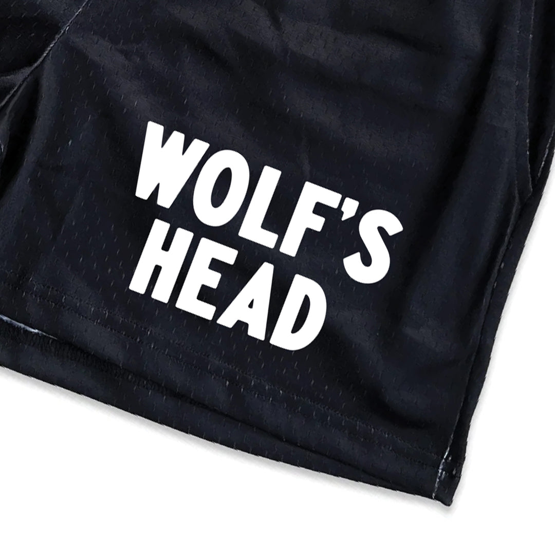 Wolf's Head Club Mesh Shorts - Black
