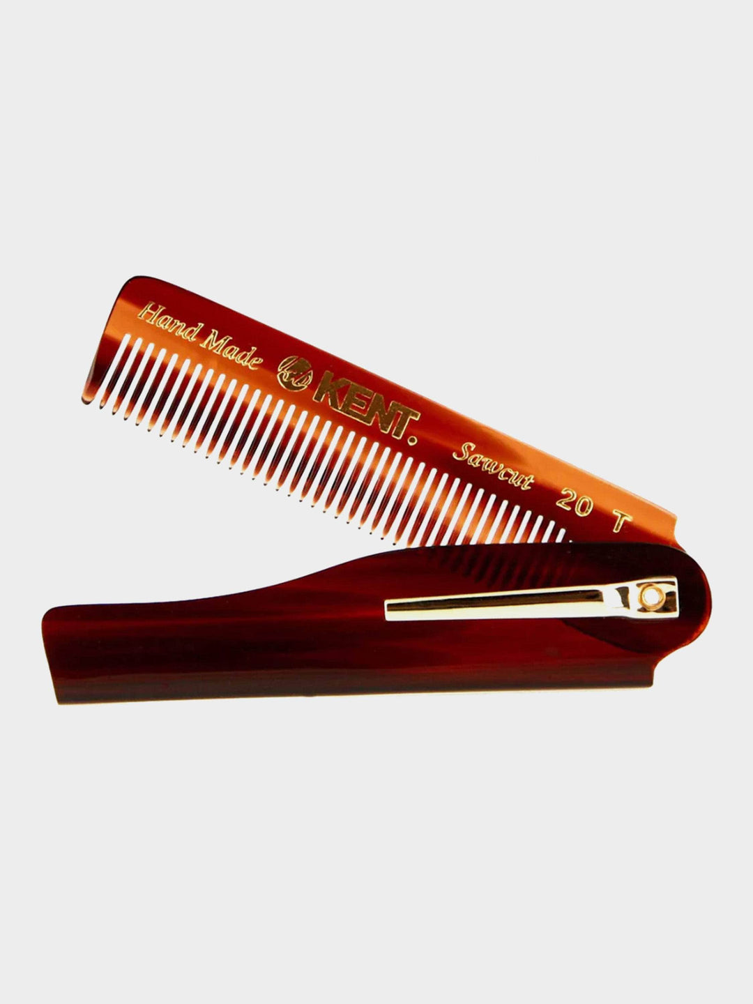 Kent A 20T folding pocket comb in folded position -ideal  for men’s hair styling on the go and daily use — Available at Wolf’s Head