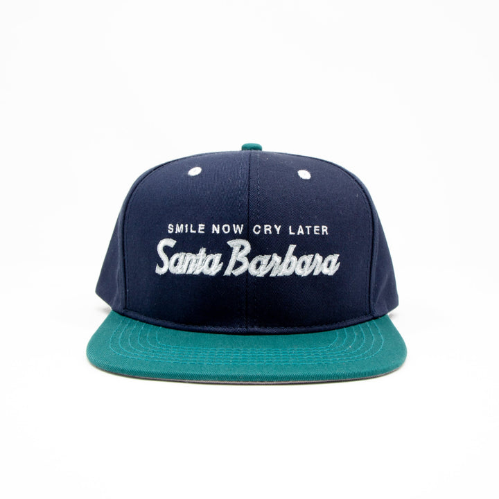 Hypnotized Studios Smile Now Cry Later Santa Barbara Hat - Navy and Teal