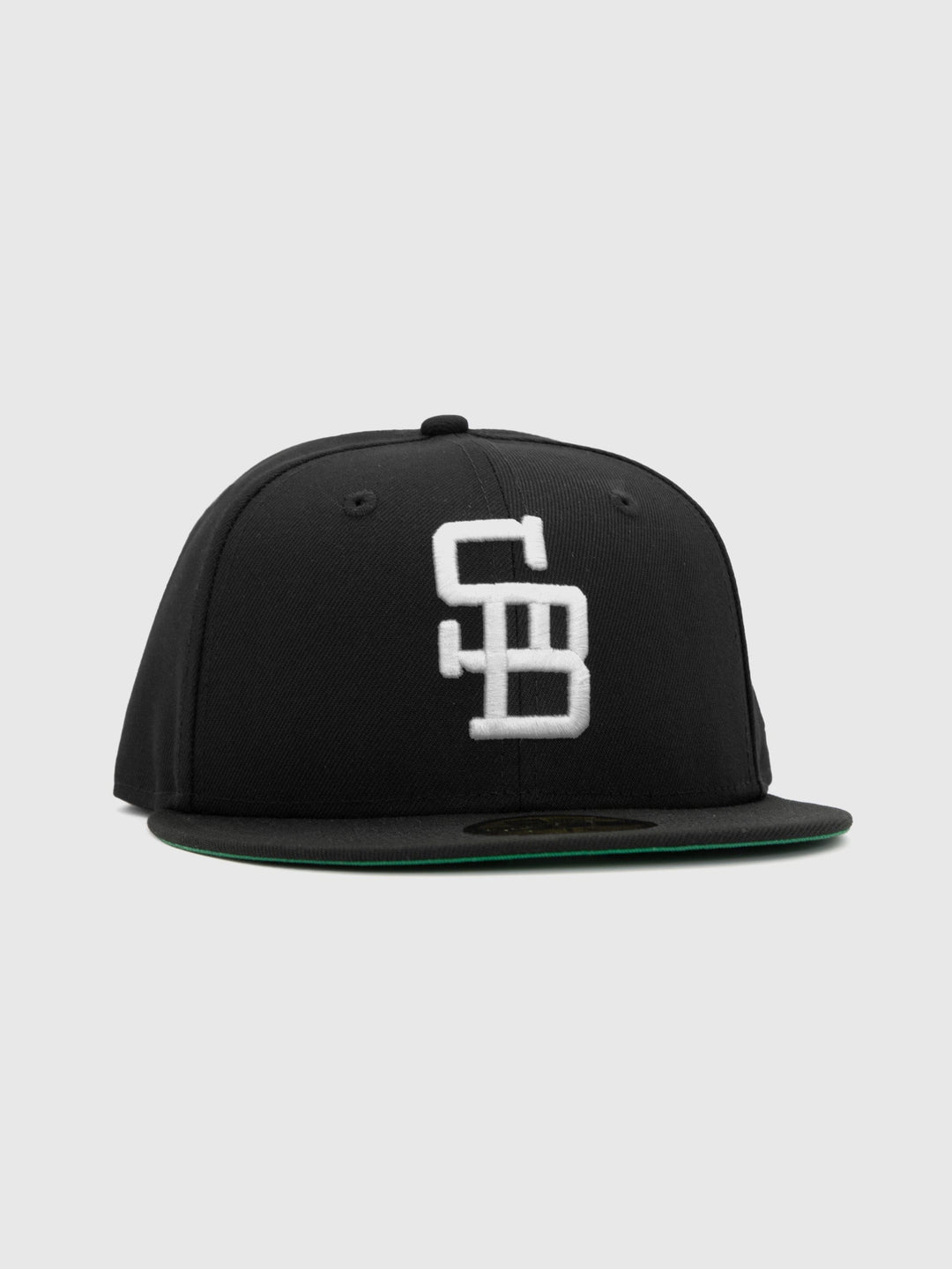 Santa Barbara Dodgers New Era 59FIFTY Black Fitted Hat front right - Quality Headwear with dodgers embroidery. Available at Wolf's Head.