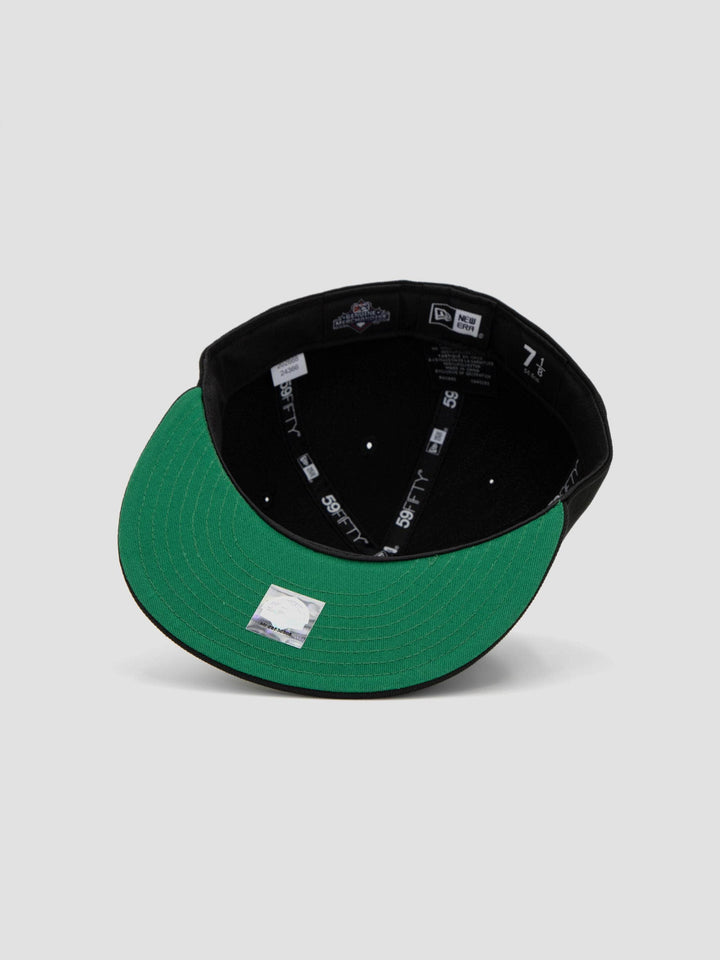 Santa Barbara Dodgers New Era 59FIFTY Black Fitted Hat underside - Quality Headwear with SB dodgers embroidery. Available at Wolf's Head.