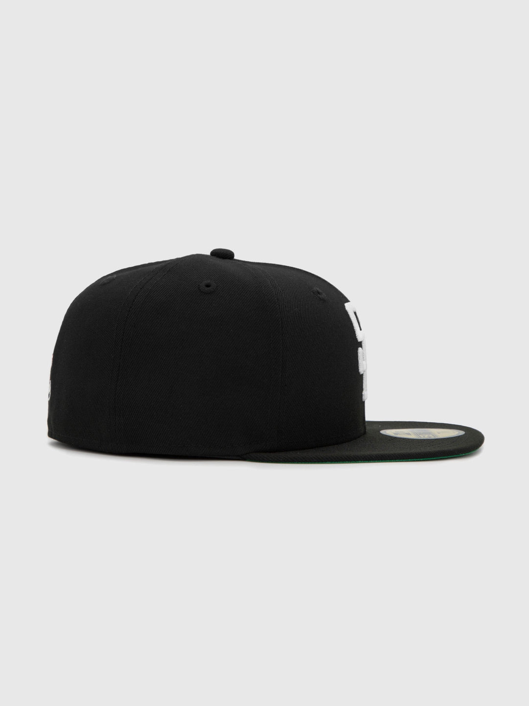 Santa Barbara Dodgers New Era 59FIFTY Black Fitted Hat right side - Quality Headwear with dodgers embroidery. Available at Wolf's Head.
