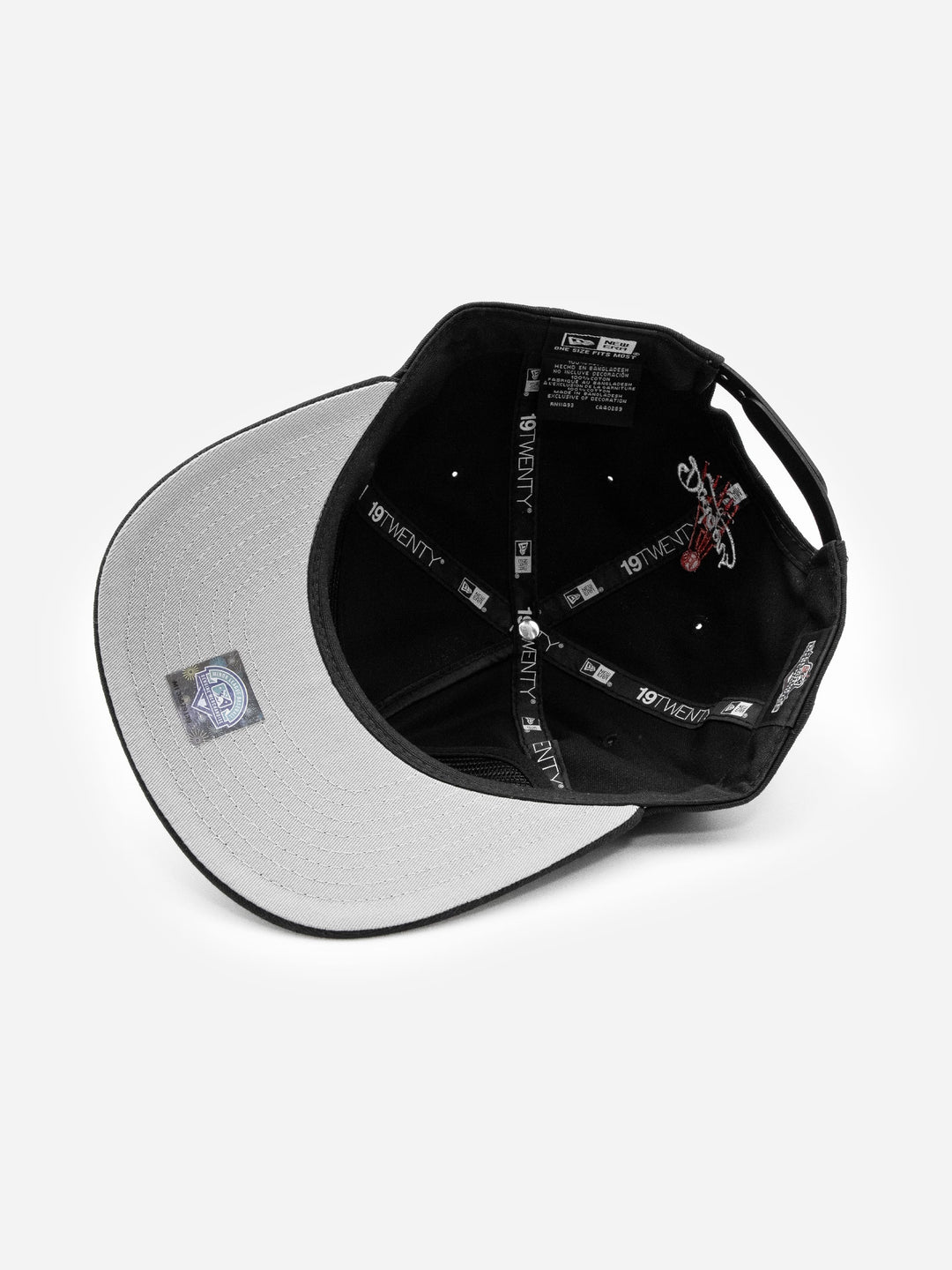 Santa Barbara Dodgers New Era 19TWENTY Black Golfer Hat Inside - Quality Headwear with SB dodgers embroidery. Available at Wolf's Head. Ships free in the US for order $35+