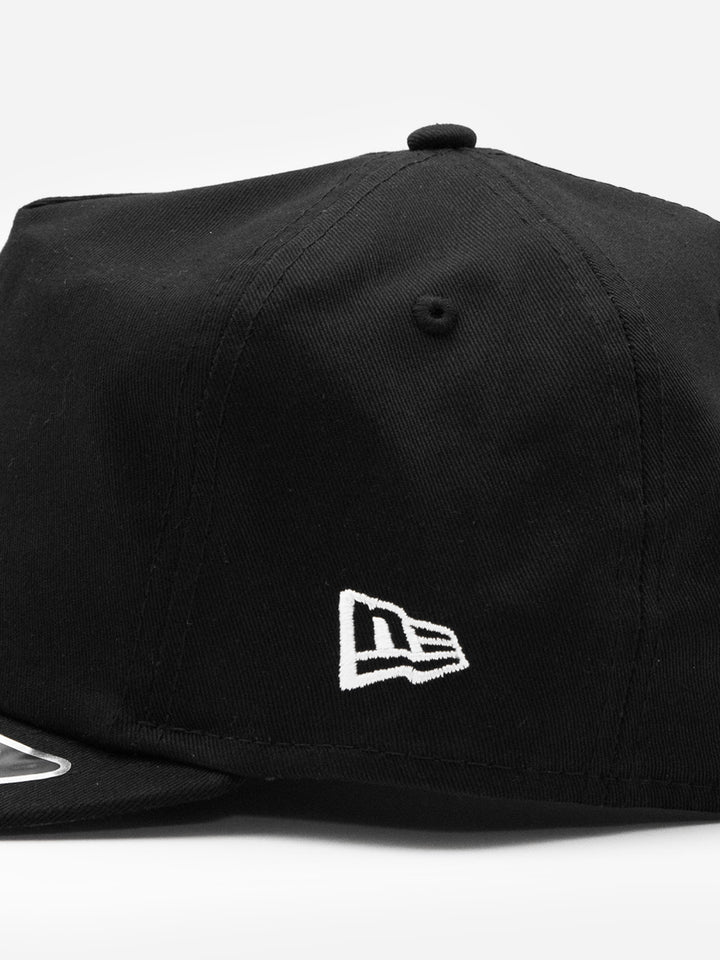 Santa Barbara Dodgers New Era 19TWENTY Black Golfer Hat Left Detail - Quality Headwear with SB dodgers embroidery. Available at Wolf's Head. Ships free in the US for order $35+