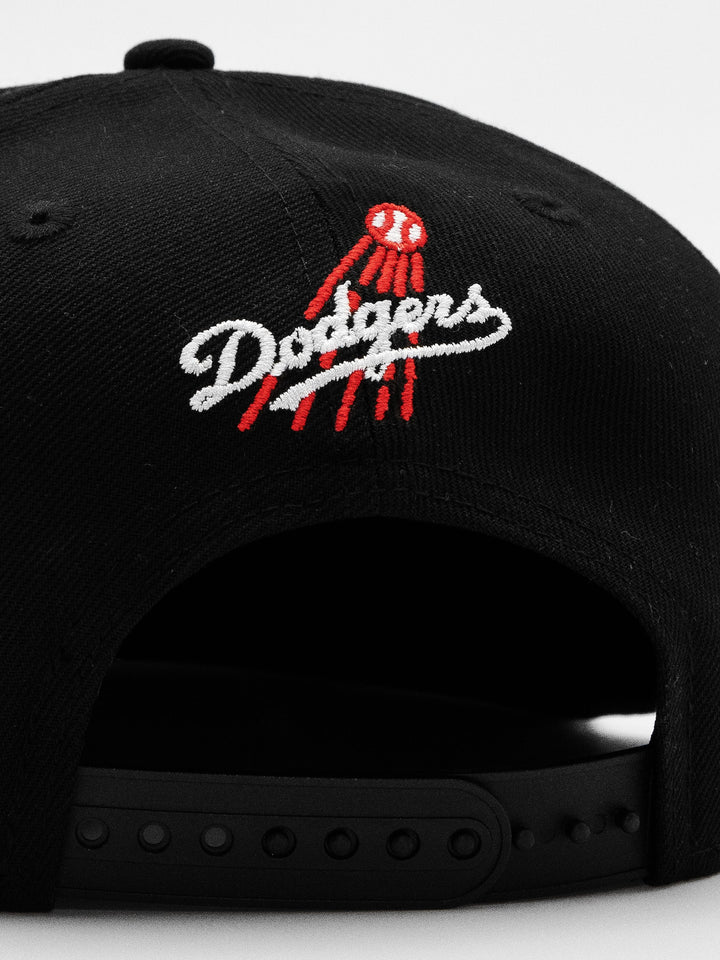 Santa Barbara Dodgers New Era 9FIFTY Black Snapback Hat Back Detail - Quality Headwear with SB dodgers embroidery. Available at Wolf's Head. Ships free in the US for order $35+