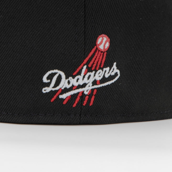 Santa Barbara Dodgers x New Era Black 59FIFTY Fitted Hat – Quality Headwear & Classic Streetwear Baseball Cap. Available at Wolf's Head. Detail Back