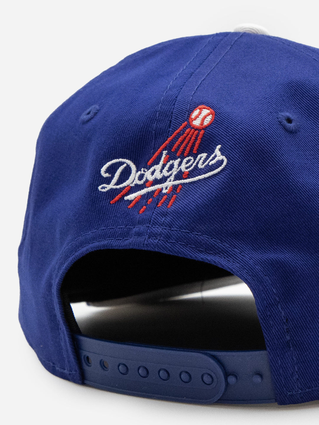 Santa Barbara Dodgers New Era 19TWENTY Royal Blue Golfer Hat Back Detail - Quality Headwear with SB dodgers embroidery. Available at Wolf's Head. Ships free in the US for order $35+