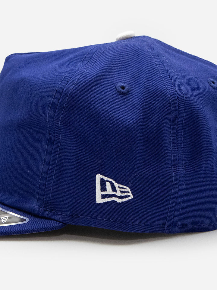 Santa Barbara Dodgers New Era 19TWENTY Royal Blue Golfer Hat Left Detail - Quality Headwear with SB dodgers embroidery. Available at Wolf's Head. Ships free in the US for order $35+