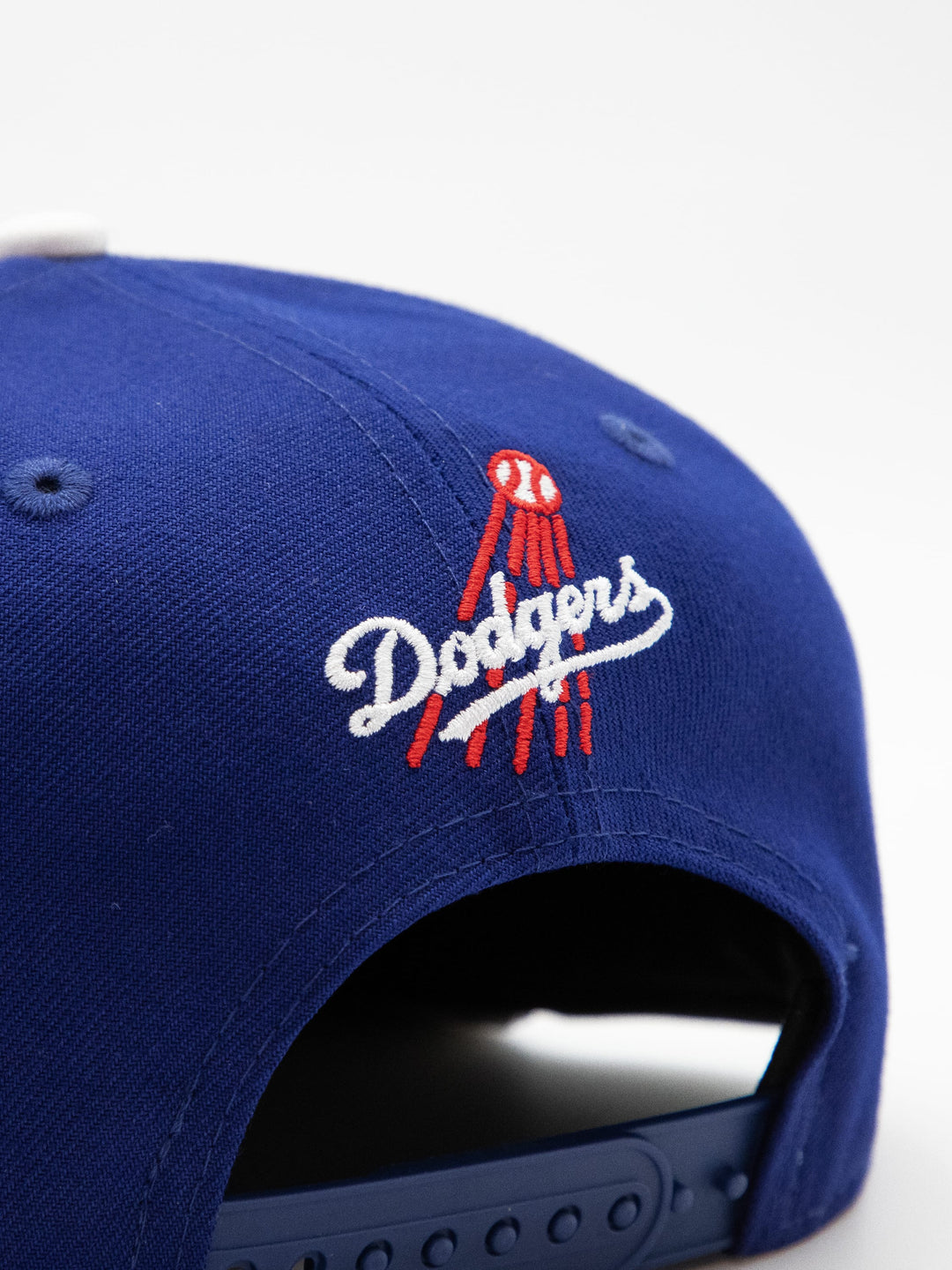 Santa Barbara Dodgers New Era 9FIFTY Royal Blue Snapback Hat Back Detail - Quality Headwear with SB dodgers embroidery. Available at Wolf's Head. Ships free in the US for order $35+