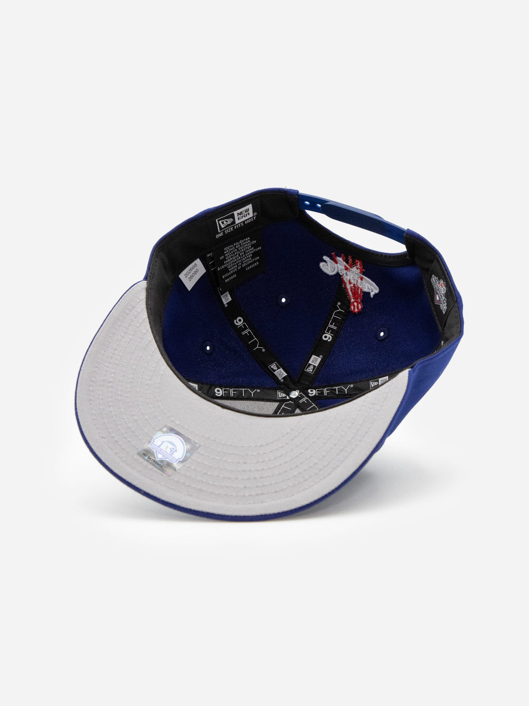 Santa Barbara Dodgers New Era 9FIFTY Royal Blue Snapback Hat Inside - Quality Headwear with SB dodgers embroidery. Available at Wolf's Head. Ships free in the US for order $35+