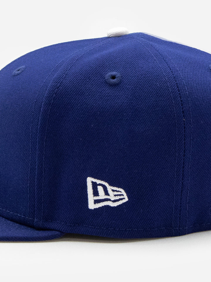 Santa Barbara Dodgers New Era 9FIFTY Royal Blue Snapback Hat Left Detail - Quality Headwear with SB dodgers embroidery. Available at Wolf's Head. Ships free in the US for order $35+
