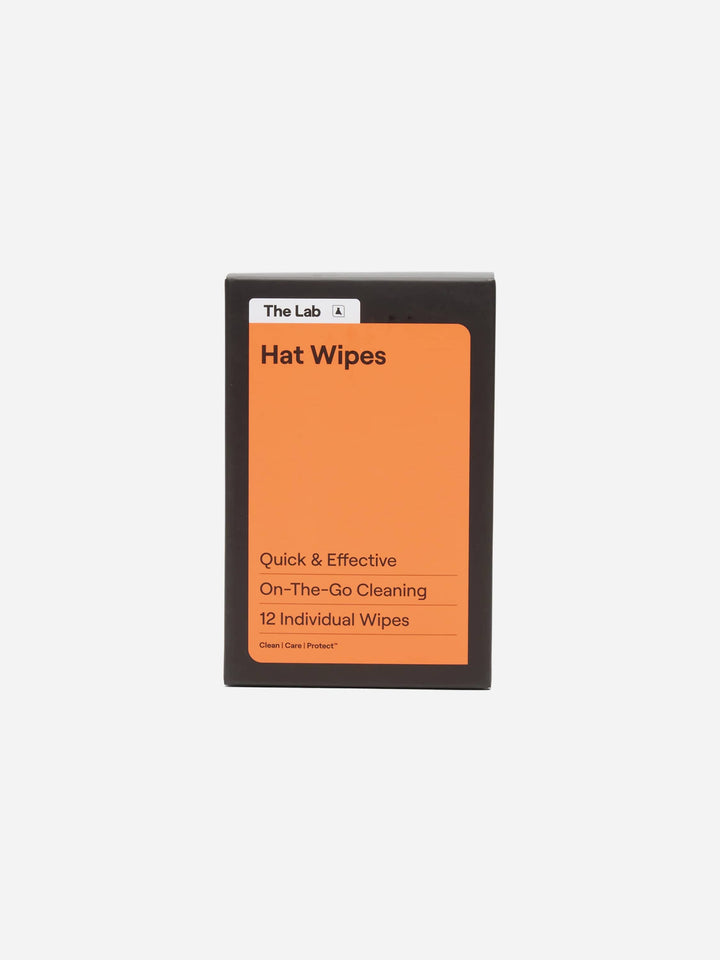 The Lab Hat Care Wipes 12 pack. Probiotic formula cleans and deodorizes hats on the go. Vegan certified and biodegradable. Available at Wolf's Head.