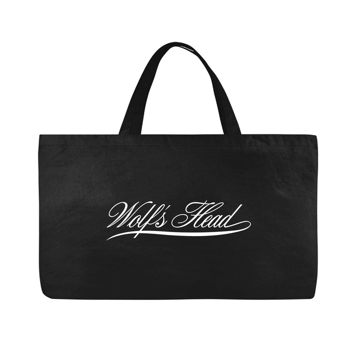 Wolf's Head X-Large Black Canvas Tote Bag