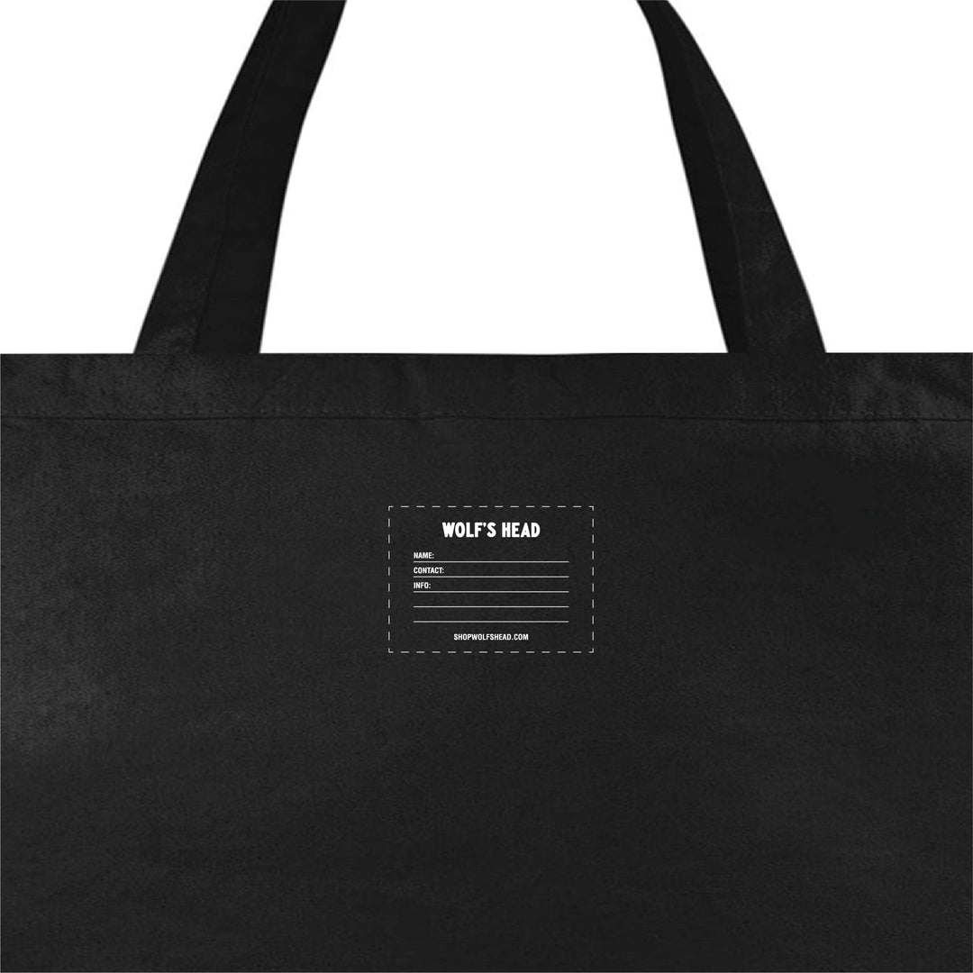 Wolf's Head X-Large Black Canvas Tote Bag