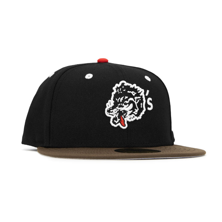 Wolf’s Head x New Era Brown Mix 59FIFTY Fitted Hat – Front Right - Quality Headwear & Classic Streetwear Baseball Cap. Available at Wolf's Head.