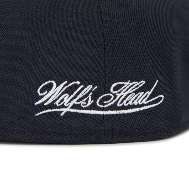 Wolf’s Head x New Era Yankees Navy 59FIFTY Fitted Hat – Back Detail - Quality Headwear & Classic Streetwear Baseball Cap. Available at Wolf's Head.