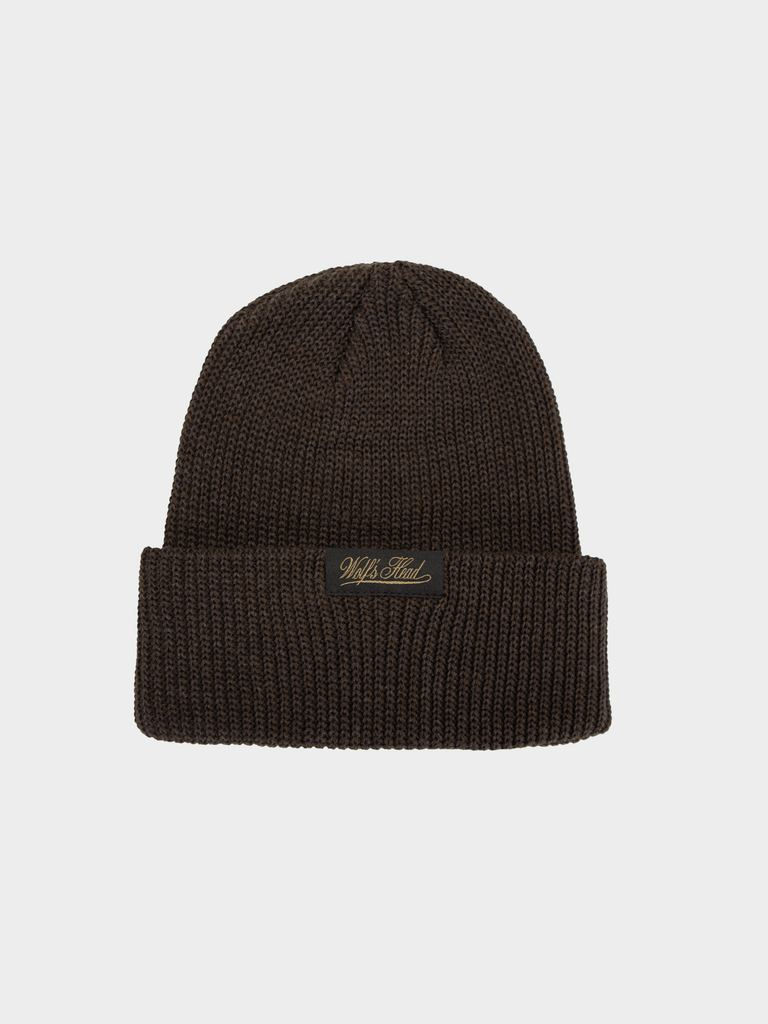 Wolf's Head Shaker Knit Beanie - Chocolate Brown