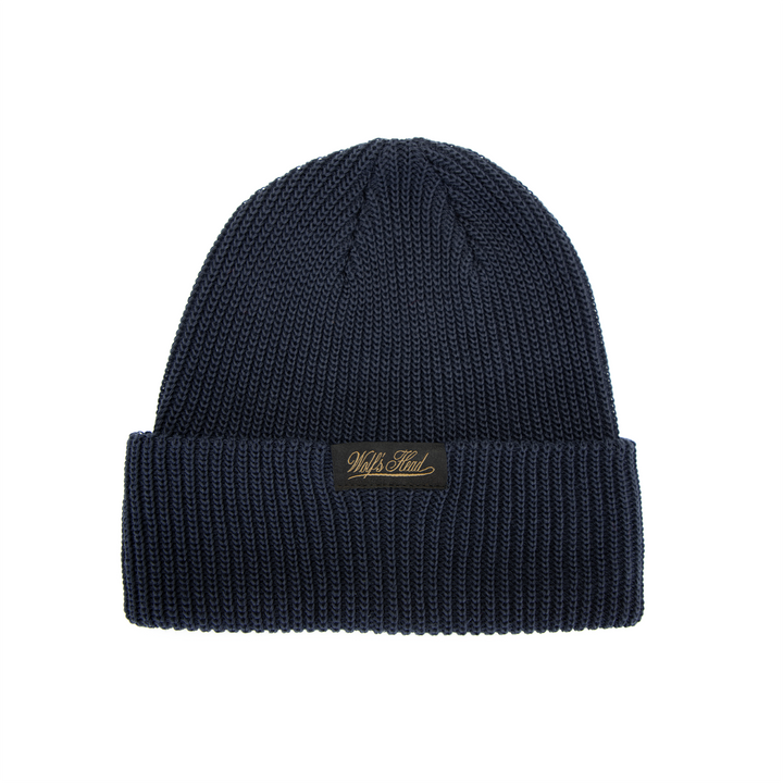 Wolf's Head Shaker Knit Beanie - Navy