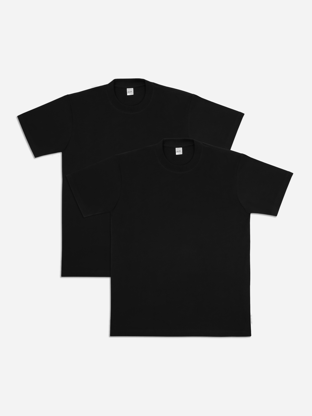 Wolf's Head black heavyweight T-Shirt two pack, two 10.5oz combed cotton blank tees sewn in Los Angeles