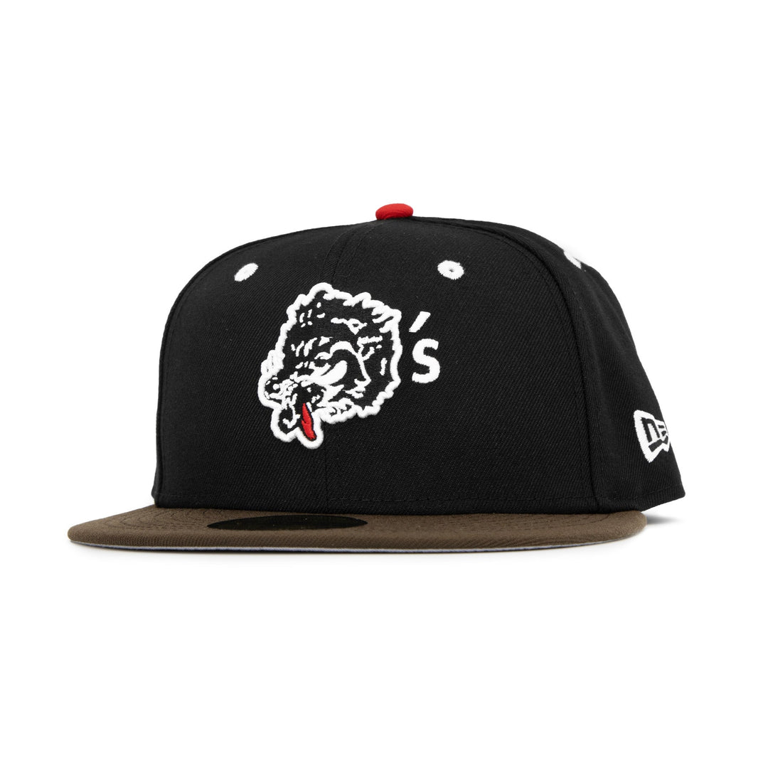 Wolf’s Head x New Era Brown Mix 59FIFTY Fitted Hat – Front Left -Quality Headwear & Classic Streetwear Baseball Cap. Available at Wolf's Head.