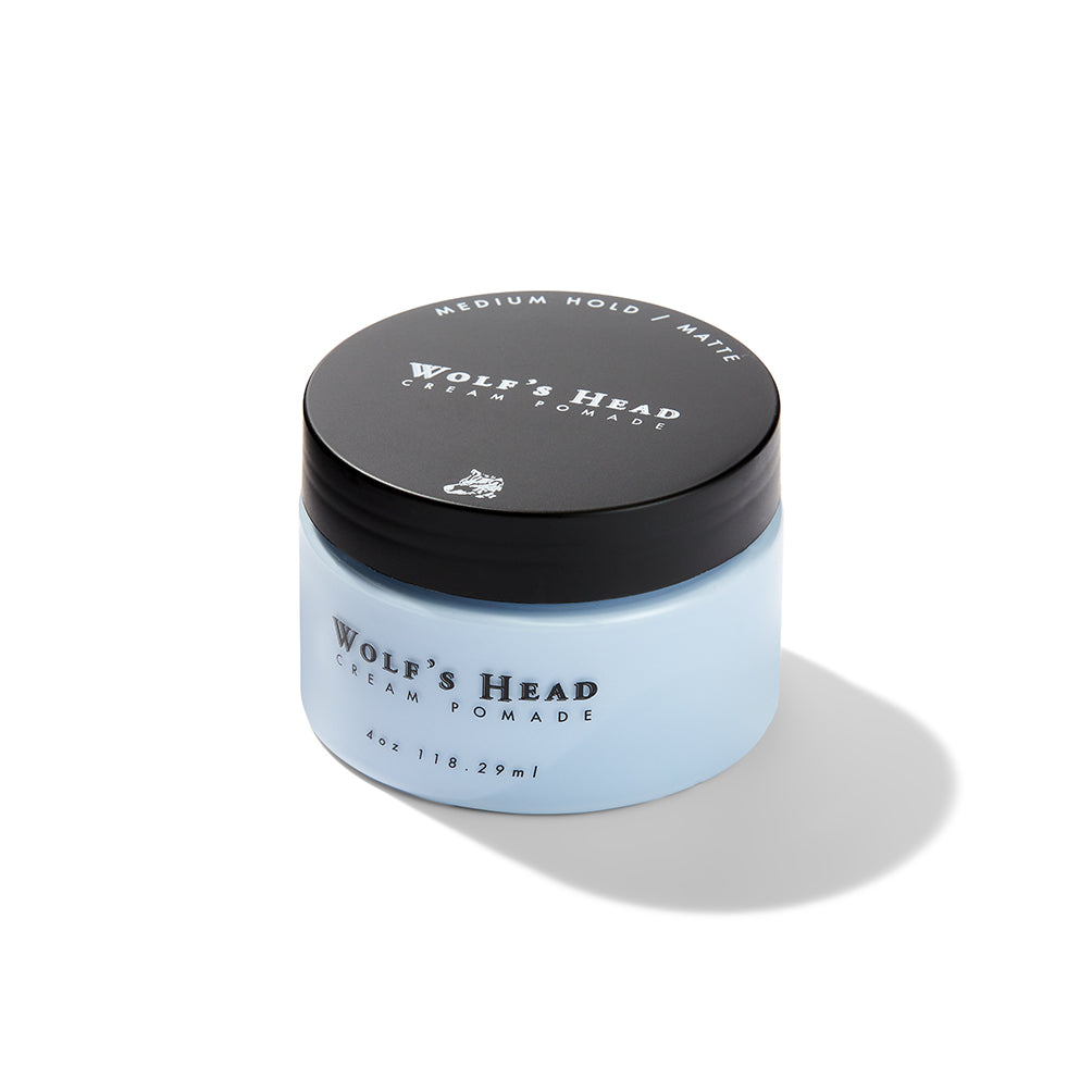 Wolf’s Head Cream Pomade –Jar of Medium Hold Matte Finish Premium Hair Styling Product