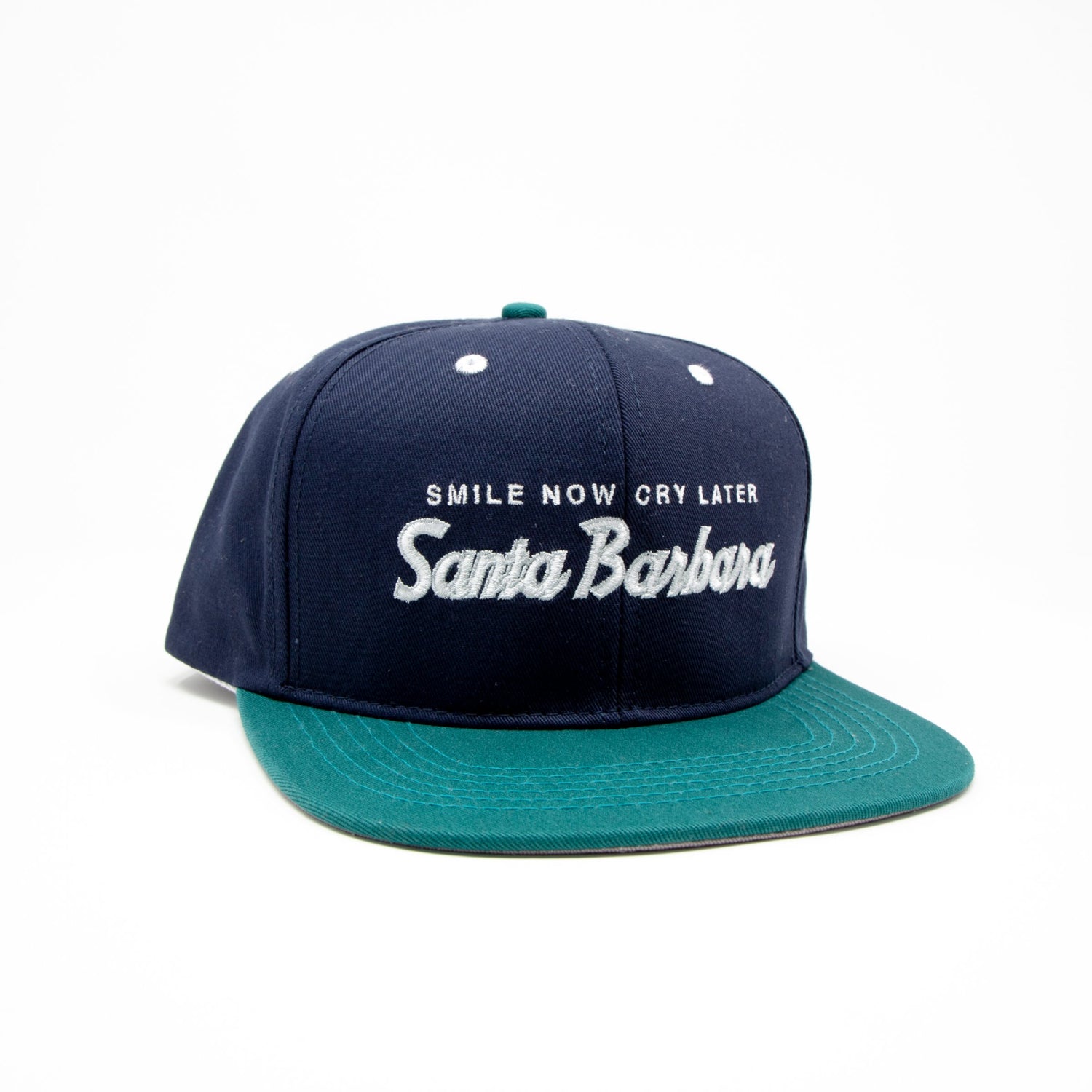 Hypnotized Studios Smile Now Cry Later SB Hat - Navy and Teal