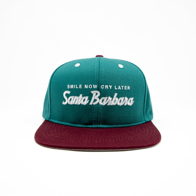 Hypnotized Studios Smile Now Cry Later SB Hat - Teal and Burgundy